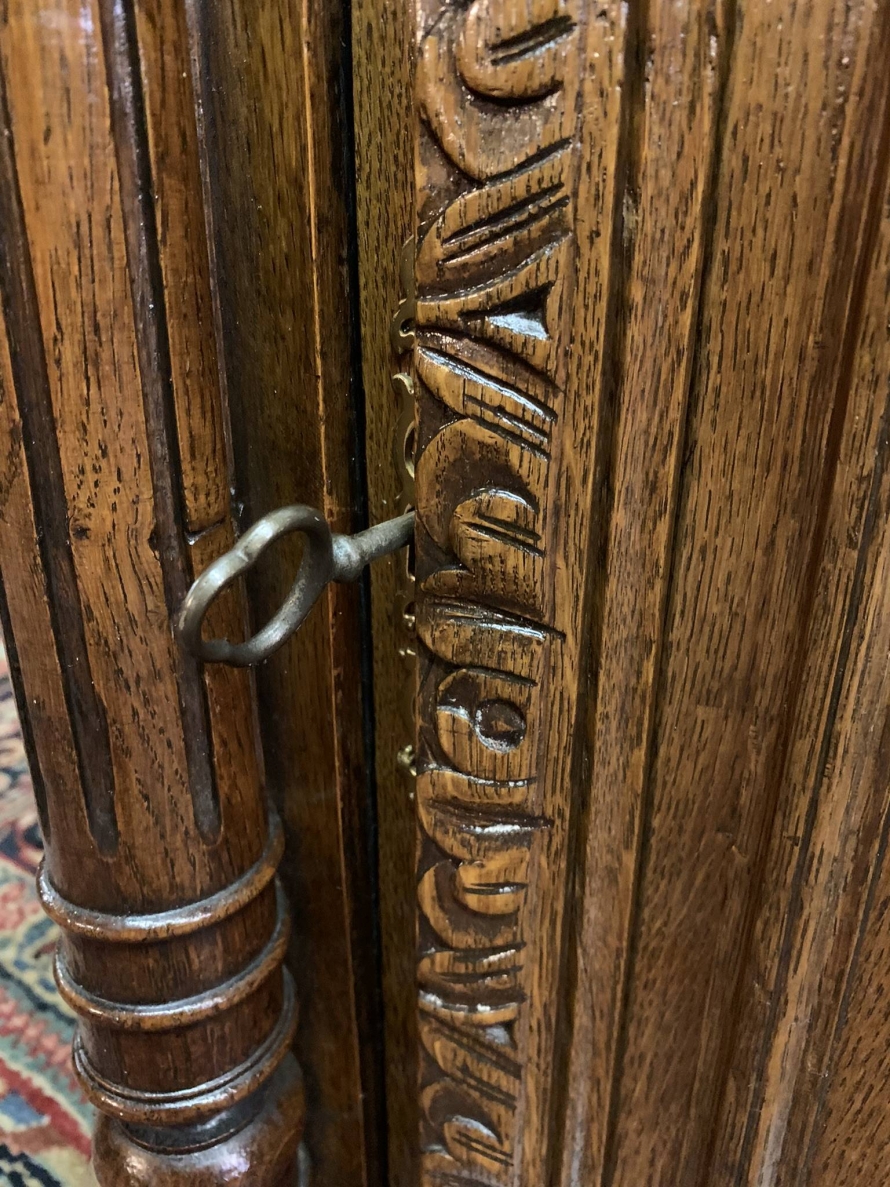 Antique French Carved Oak Mable Top Single Door Cupboard/cabinet Circa 1900 - Now Sold - Image 7