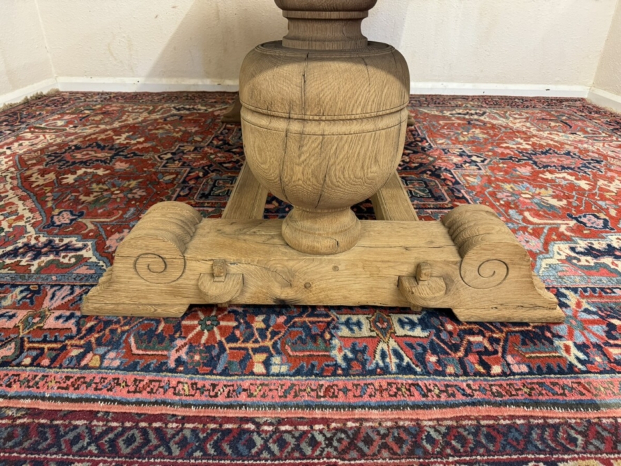 IMPRESSIVE LARGE FRENCH RAW OAK REFECTORY/DINING TABLE CIRCA 1930 - Image 3